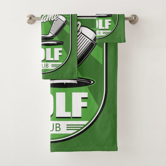 Golf Club NAME Pro Golfer Player Personalized   Bath Towel Set (Insitu)