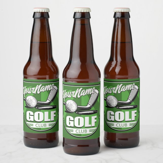 Golf Club NAME Pro Golfer Player Personalized  Beer Bottle Label (Bottles)