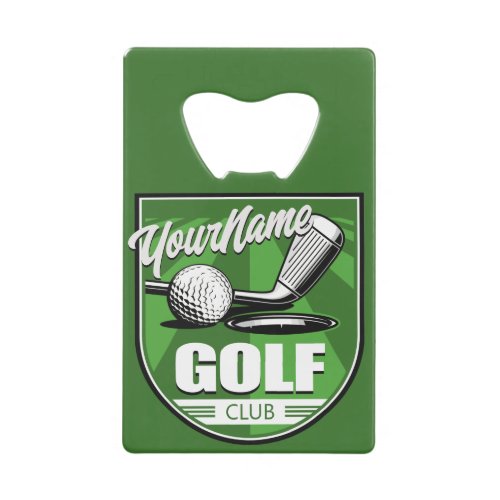 Golf Club NAME Pro Golfer Player Personalized  Credit Card Bottle Opener