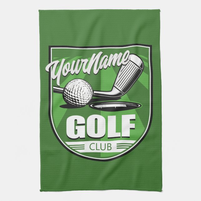 Golf Club NAME Pro Golfer Player Personalized  Kitchen Towel (Vertical)