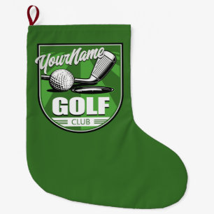 Golf Club NAME Pro Golfer Player Personalized Large Christmas Stocking