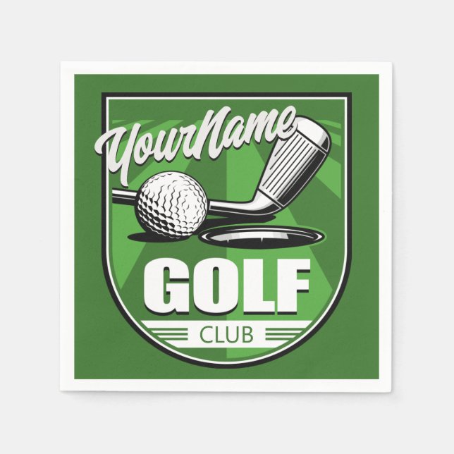 Golf Club NAME Pro Golfer Player Personalized   Napkins (Front)