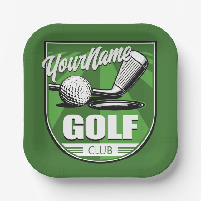 Golf Club NAME Pro Golfer Player Personalized   Paper Plates (Front)
