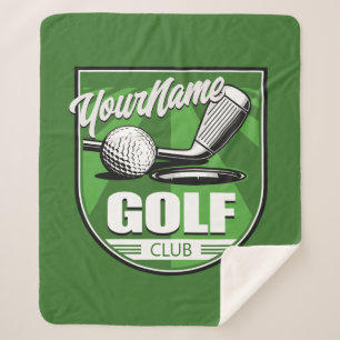 Golf Club NAME Pro Golfer Player Personalized Sherpa Blanket