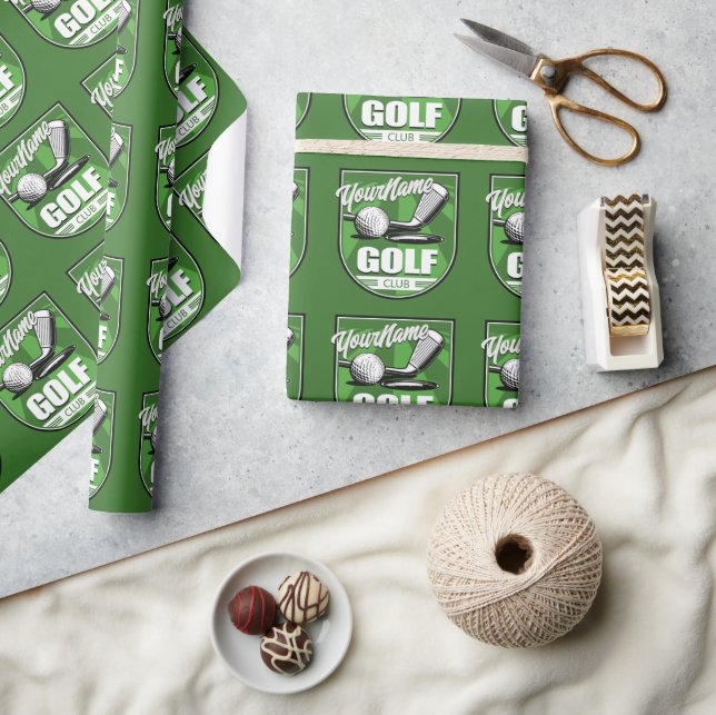 Golf Club NAME Pro Golfer Player Personalized   Wrapping Paper (Crafts)