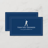 Golf Club Navy Blue Plain Simple Framed Business Card (Front/Back)