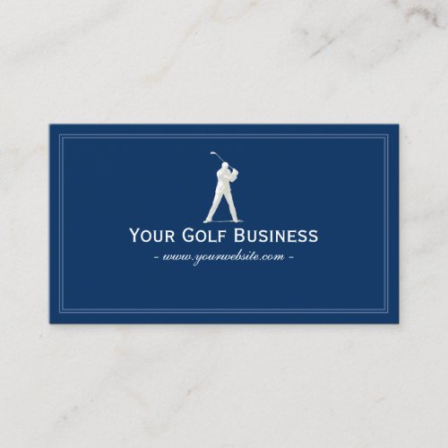 Simple Plain Blue Golf Club Business Card