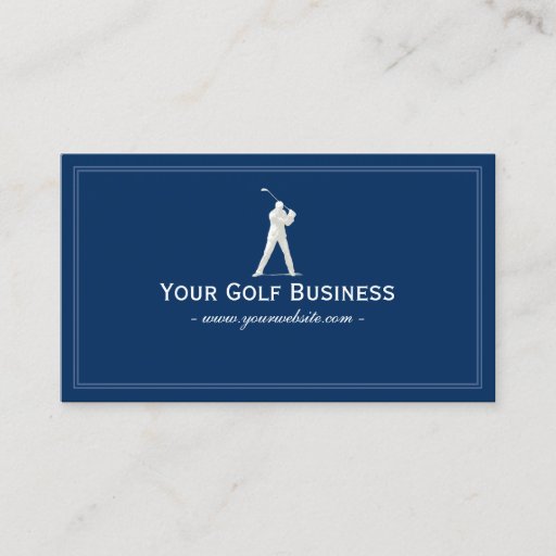 Customizable Simple Plain Blue Golf Club Business Card