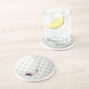 Golf Club On Golf Ball Coaster