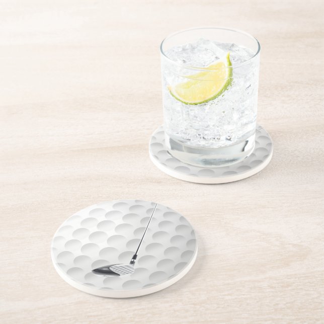 Golf Club On Golf Ball Coaster (Side)