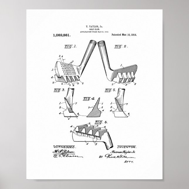 Golf Club Patent Poster (Front)
