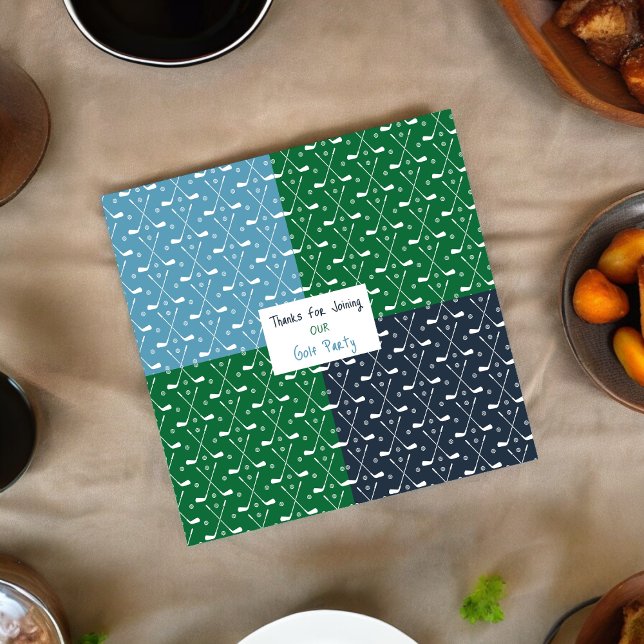 Golf Club Pattern Cloth Napkin (repeat the patterns with stunning golf bat ball option is beautiful with a colored napkin.)