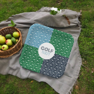 Golf Club Pattern Paper Plate