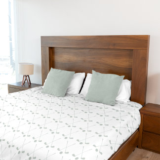Golf Club Pattern Sage and White Reversible Modern Duvet Cover