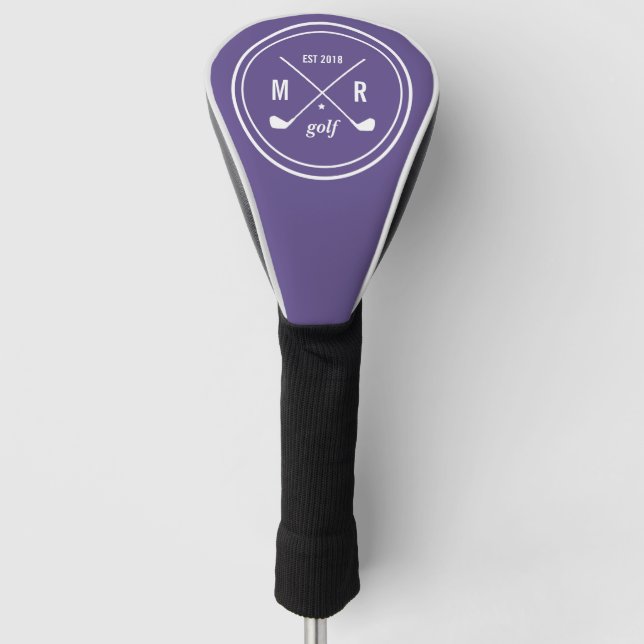 Golf CLub personalized logo monogram ultraviolet Golf Head Cover (Front)