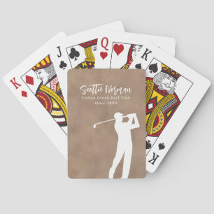 Golf Club Players - Man Playing Golf brown Poker Cards