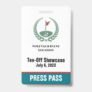 Golf Club Special Tournament Custom Event Pass Badge