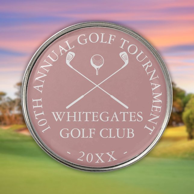 Golf Club Tournament Custom Dusty Rose Pink Golf Ball Marker (Golf Club Tournament Custom Dusty Rose Pink Golf Ball Marker)