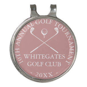 Golf Club Tournament Custom Dusty Rose Pink Hat Clip