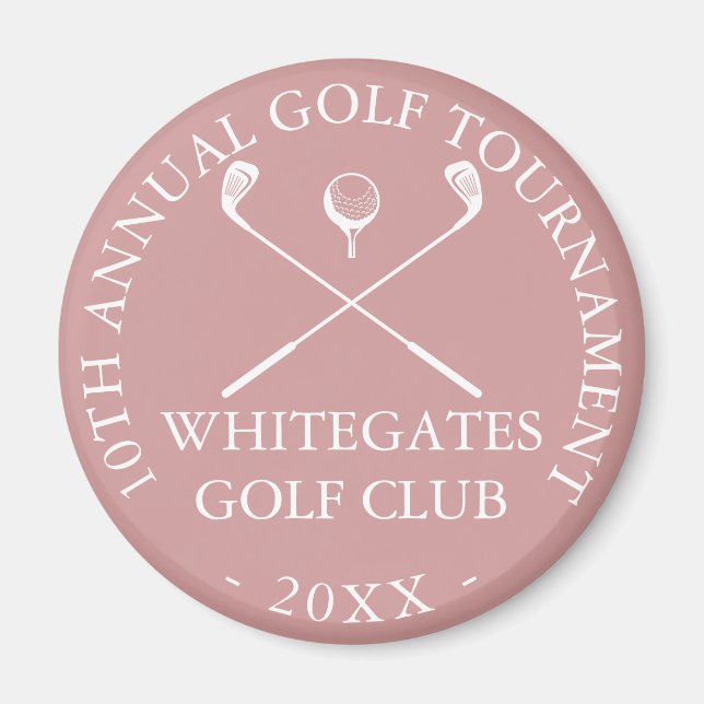Golf Club Tournament Custom Dusty Rose Pink Magnet (Front)