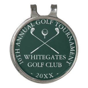Golf Club Tournament Custom Emerald Green Golf Hat Clip