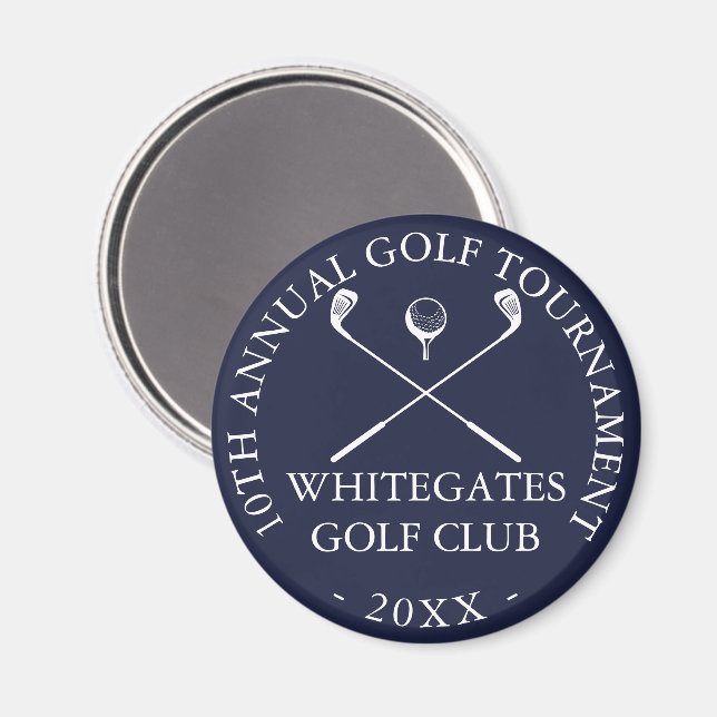 Golf Club Tournament Custom Navy Blue Magnet (Front/Back)