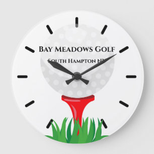 Golf Club Wall Clock, 10" - Round White Large Clock