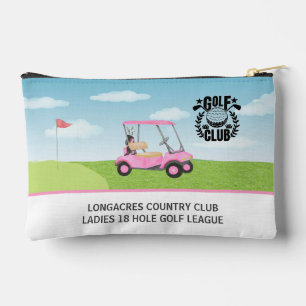 Golf Club Women's League Pink Cart Logo Accessory Pouch