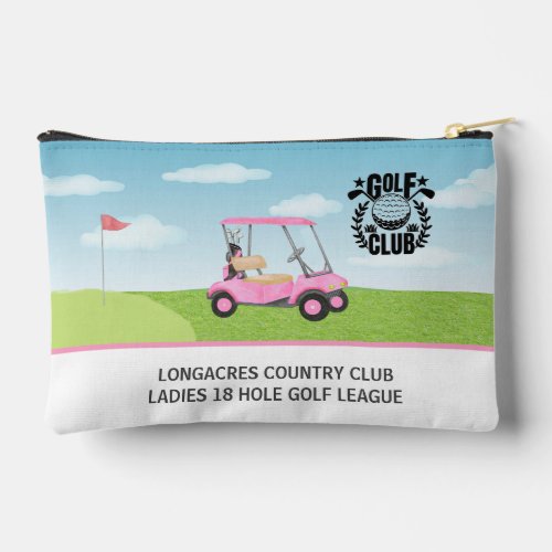 Golf Club Womens League Pink Cart Logo Accessory Pouch