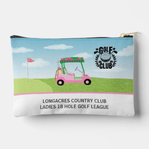 Golf Club Women's League Pink Cart Logo Accessory Pouch