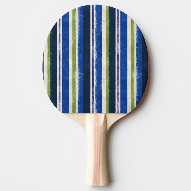 Golf Clubhouse Blue Green Stripes Ping Pong Paddle (Front)