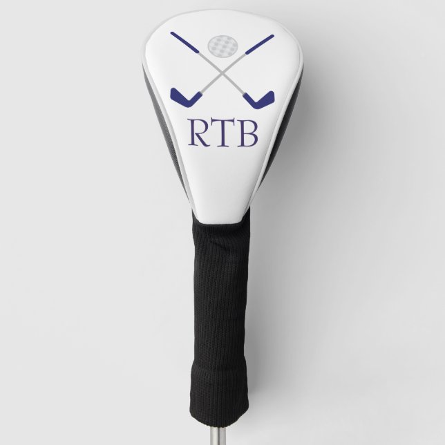 Golf Clubs and Ball Personalized Golf Head Cover (Front)