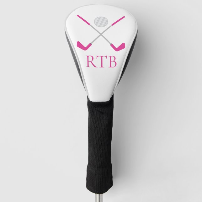 Golf Clubs and Ball Personalized Golf Head Cover (Front)