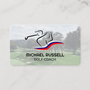 Golf Clubs and Ball Sports Trainer Business Card