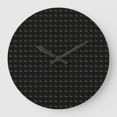 Golf Clubs And Dimensional Logo Large Clock