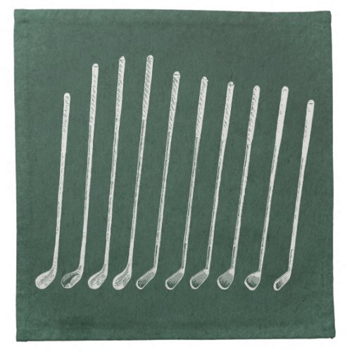 Golf Clubs Antique Golfing Art Vintage Green Style Cloth Napkin