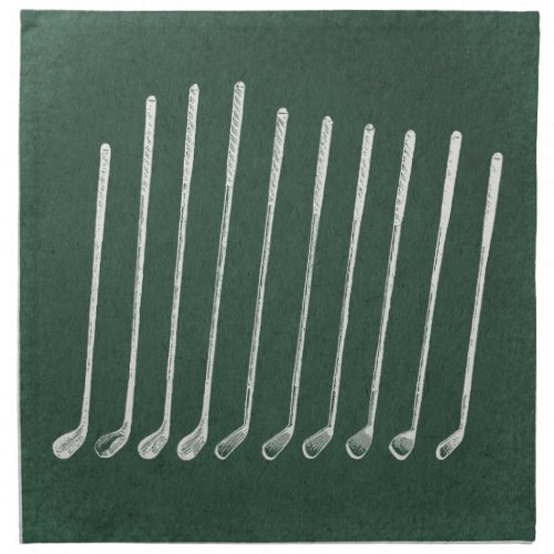 Golf Clubs Antique Golfing Art Vintage Green Style Cloth Napkin