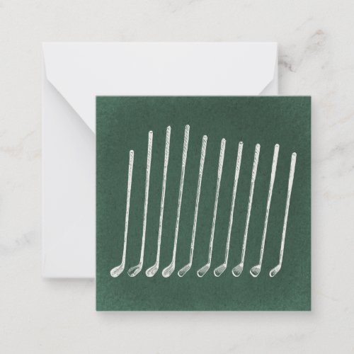 Golf Clubs Antique Golfing Art Vintage Green Style Note Card