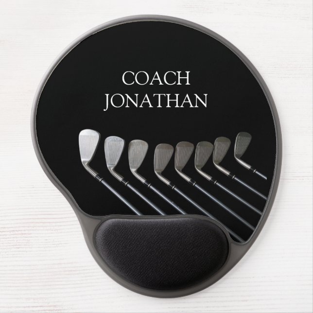 Golf Clubs Art Golf Coach Name For Golf Players Gel Mouse Pad (Front)