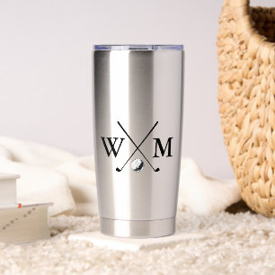 Golf Clubs Ball Personalized Monogram Initial Gift Insulated Tumbler