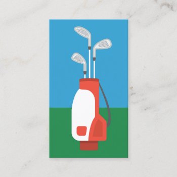 Golf Clubs Business Cards - Red Green Blue by NeatBusinessCards at Zazzle