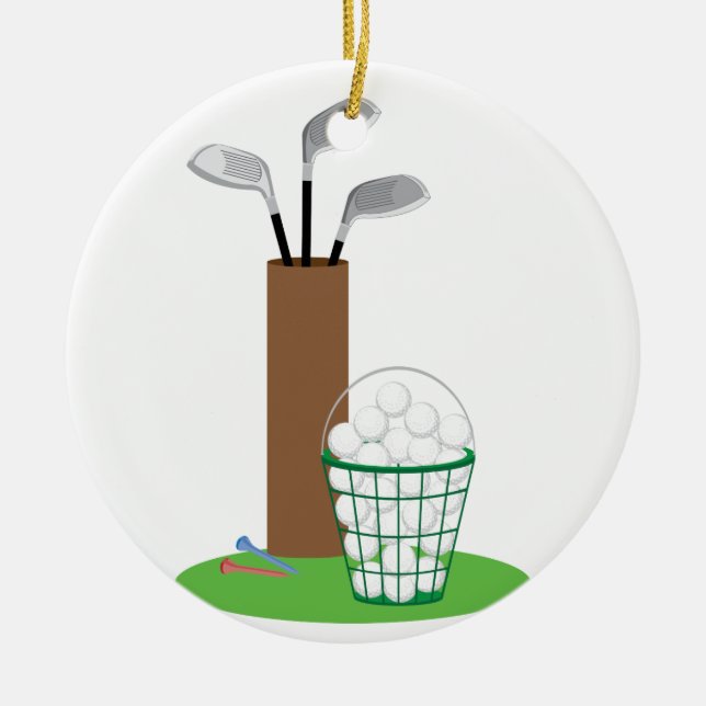 Golf Clubs Ceramic Ornament (Front)