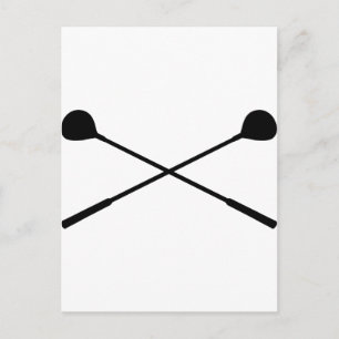 golf clubs crossed postcard