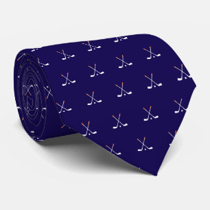 Golf Clubs Dark Blue Neck Tie