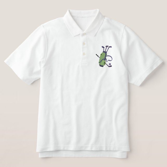 Golf Clubs Embroidered Shirt (Design Front)