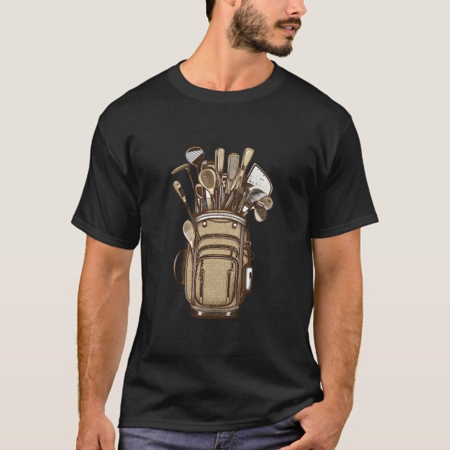Golf Clubs Golf Bag Golfer Golfing Golf Player T-Shirt (Front)