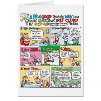 Golf Clubs in the Garage Cards