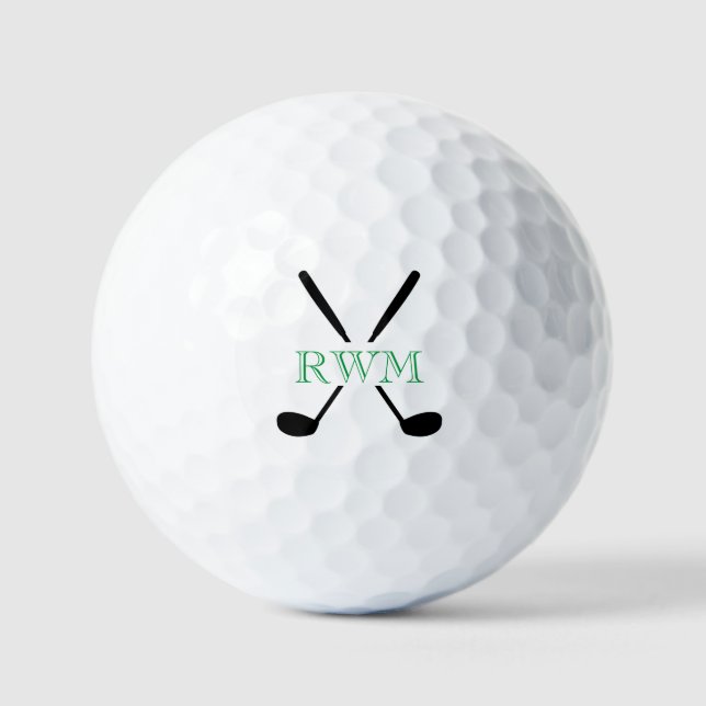 Golf Clubs INITIALS Timeless Fathers Day Fun Golf Balls (Front)