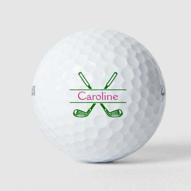 Golf Clubs Monogram Green Golf Balls (Front)