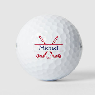 Golf Clubs Monogram Red Golf Balls